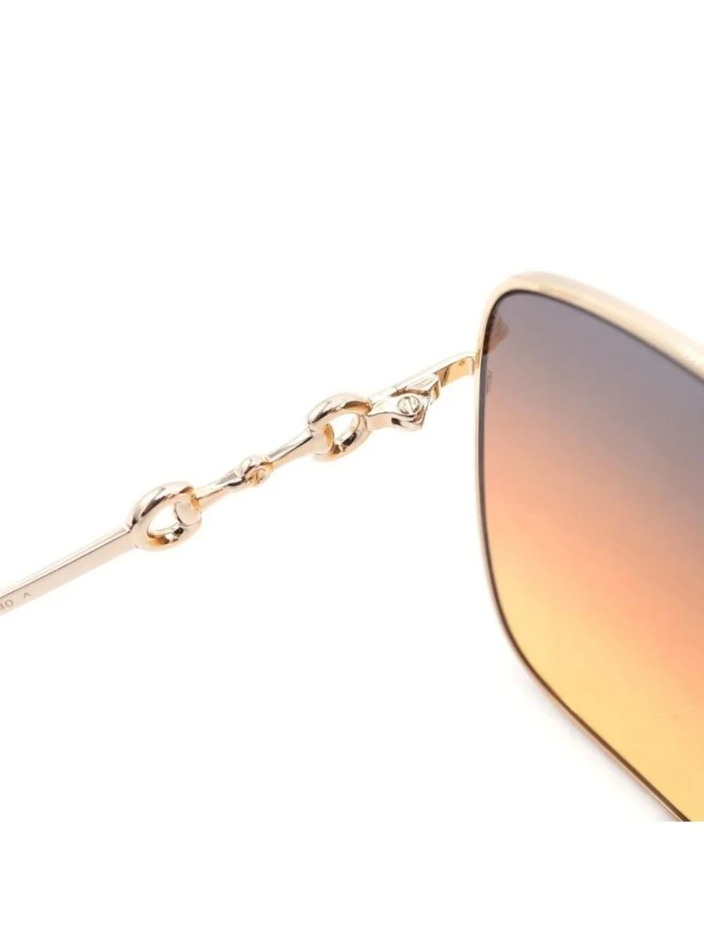 Gucci Square Horsebit Gradient Sunglasses Gold Brown 61 18‐140 Eyewear